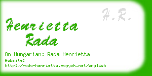 henrietta rada business card